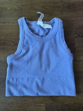 ALO Yoga Seamless Delight Light Purple Crop Tank Top